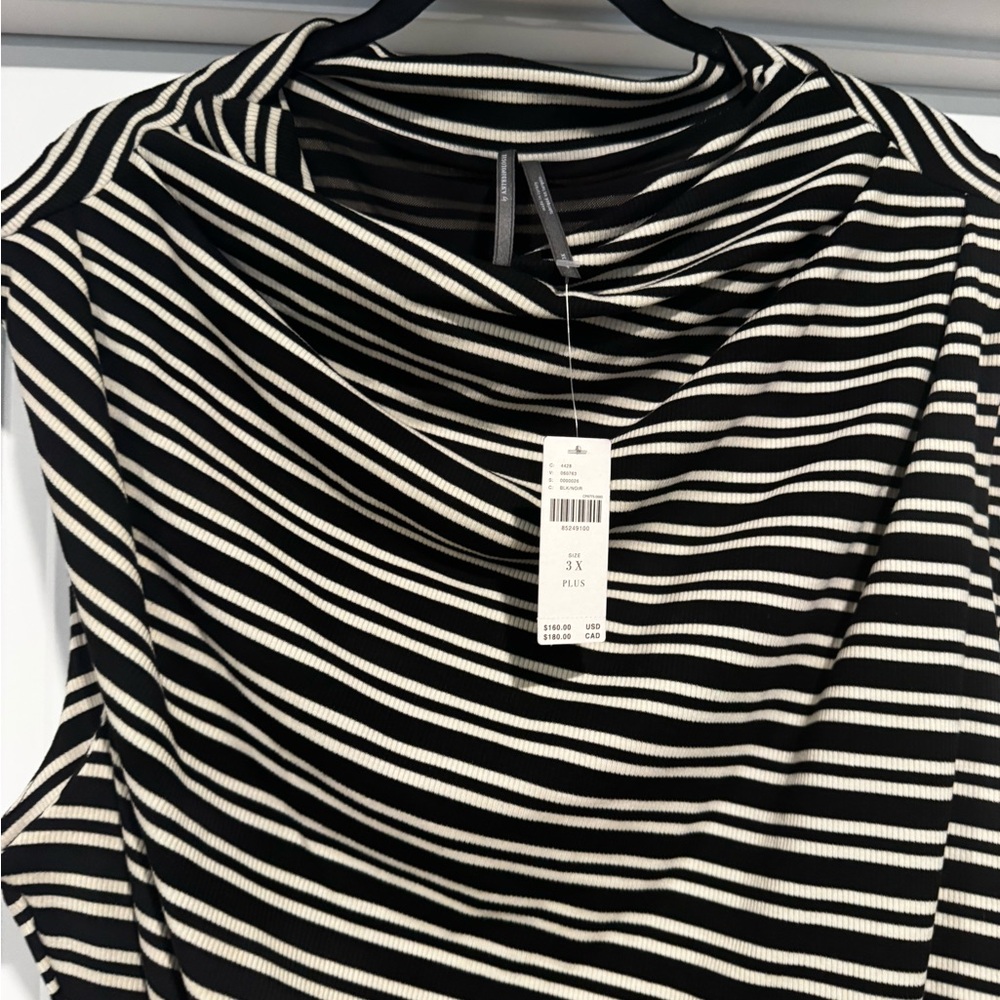 Anthropologie Black and White Asymmetrical Dress - Picture 4 of 5